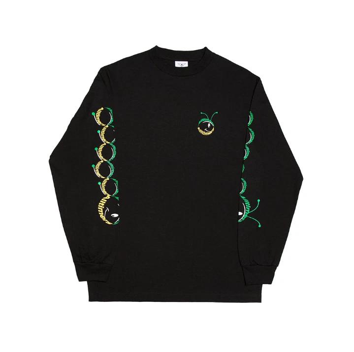 Alltimers Skate Streetwear Lil Buddy Caterpillar Men s L/S Black Tshirt Medium L
