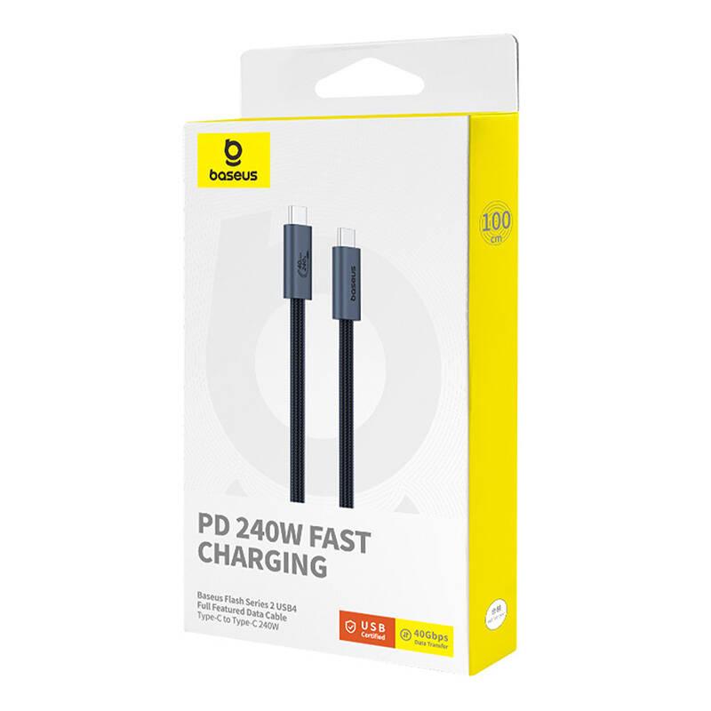 Kabel Szybkiego Ładowania Usb-C Do Usb-C Baseus Flash 2 240W 1M (Czarny)