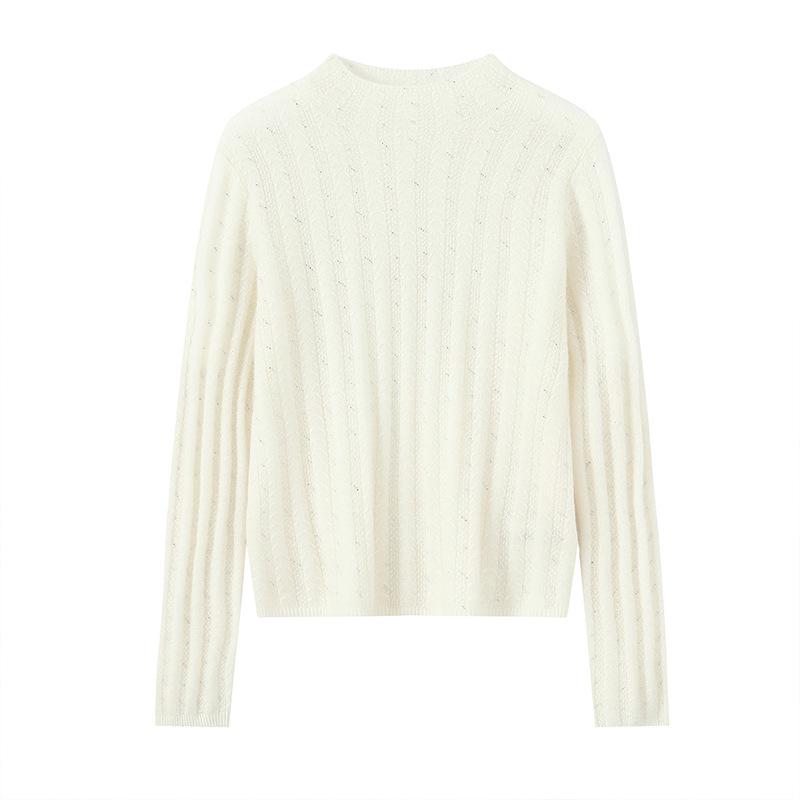 Lekasha Women's Cashmere Half-High Neck Slim-Fit Pullover Sweater for Fall/Winter