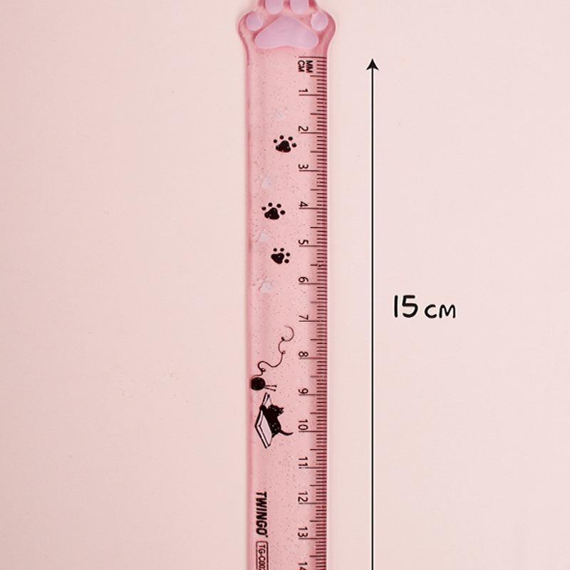 15cm Cat Claw Ruler Student Creative Stationery Transparent Plastic Drawing Measuring Office Gadgets Kawaii Accessories