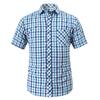 Chemise Casual à Manches Courtes à Carreaux Orange et Blanc pour Homme, Boutonnée