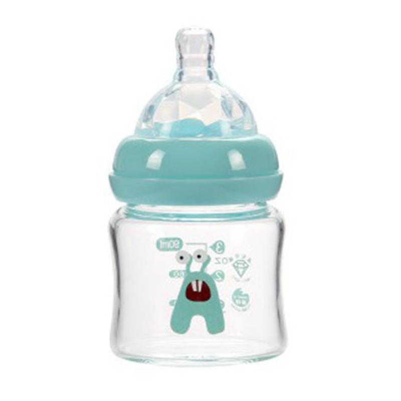

Детская бутылочка LWN с силиконовой соской, стеклянная бутылочка с широким горлом, антиколиковая детская бутылочка синий
