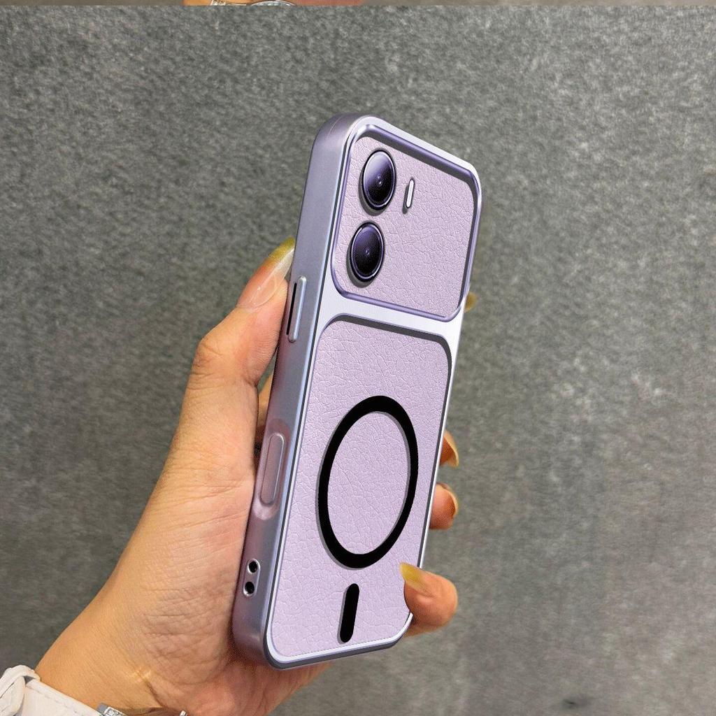 Metallic Finish Magnetic TPU Phone Case for Vivo Y56 5G,Y16,Y15s,Y15A,Y01 Shockproof Matte Soft Cover