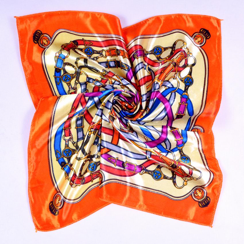 [BYSIFA] Black White Striped Women Small Square Scarf Spring Autumn Professional Silk Scarf Brand Magic Scarves 52*52cm