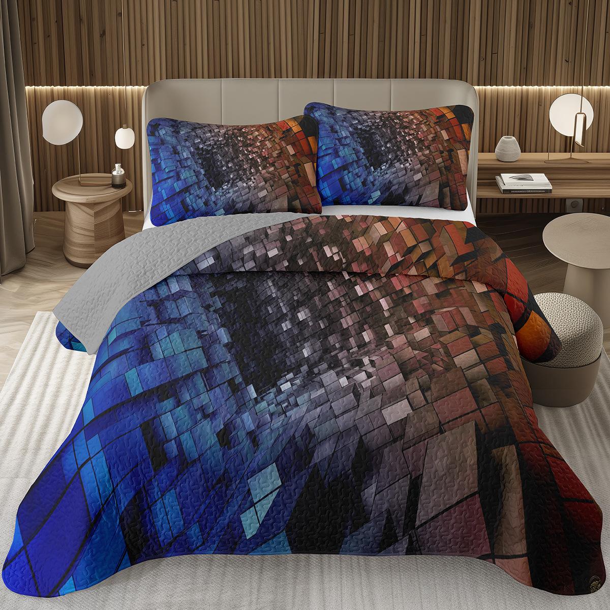 

Comforter Geometric Quilted Full King 3D Stereoscopic Square Bedding Set Modern Fashion Geometry Set For Girls Teens Comforter (quilt)-EU Single(135*200cm)3pcs