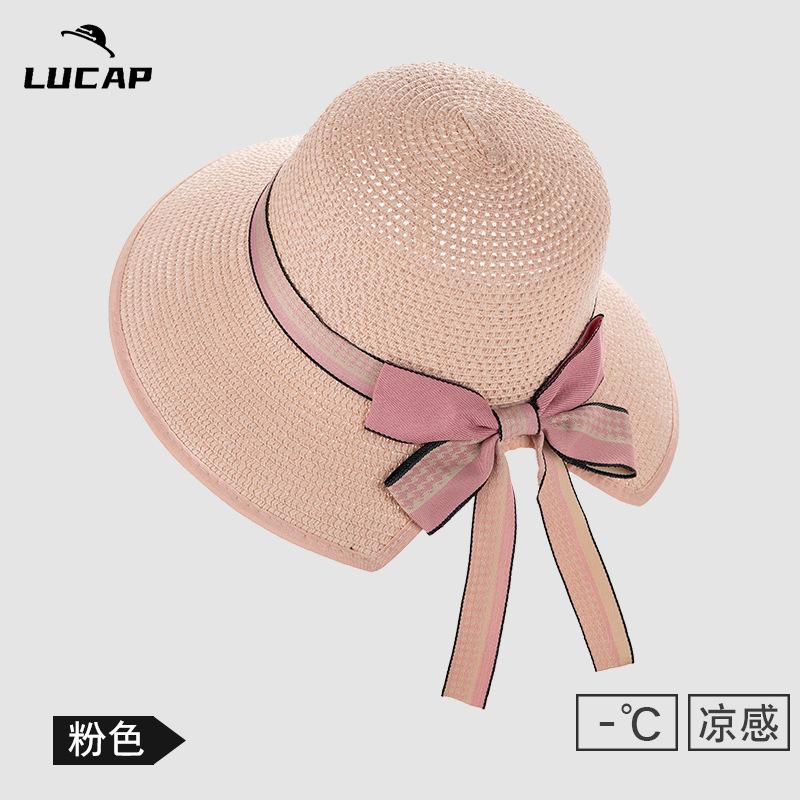 

Новая весенне-летняя дышащая шляпа-котелок с бантом, пляжная солнцезащитная шляпа от солнца, защита от УФ-лучей, походная шляпа от солнца