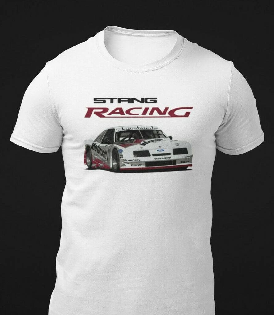 1985 Ford Mustang Rennwagen 100% Baumwolle T-Shirt Herren Tops