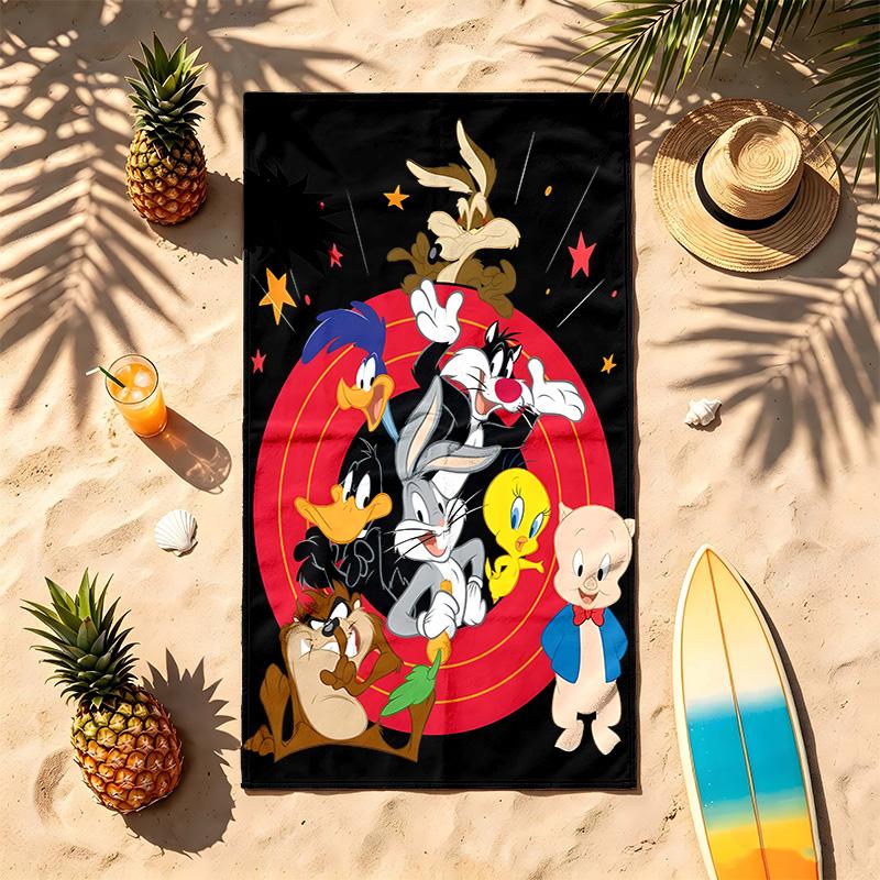 Looney Tunes (5) Téma Ručník na pláž Odolný vůči písku Měkký a pohodlný Vhodný k bazénu Kempování Jóga a Potápění Cestovní