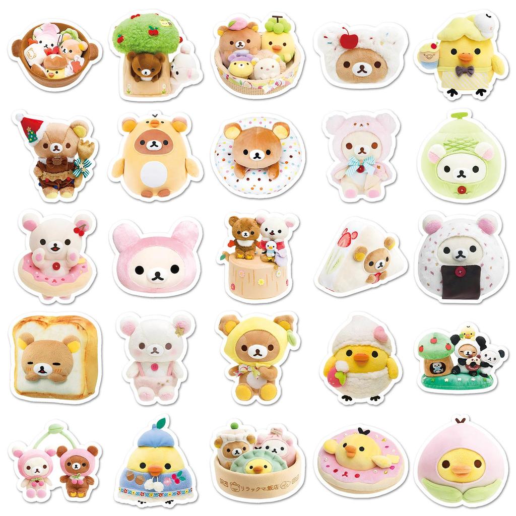 54 Adorable Rilakkuma Stickers: Waterproof Cartoon Relax Bear for Phone Cases & Thermos Cups