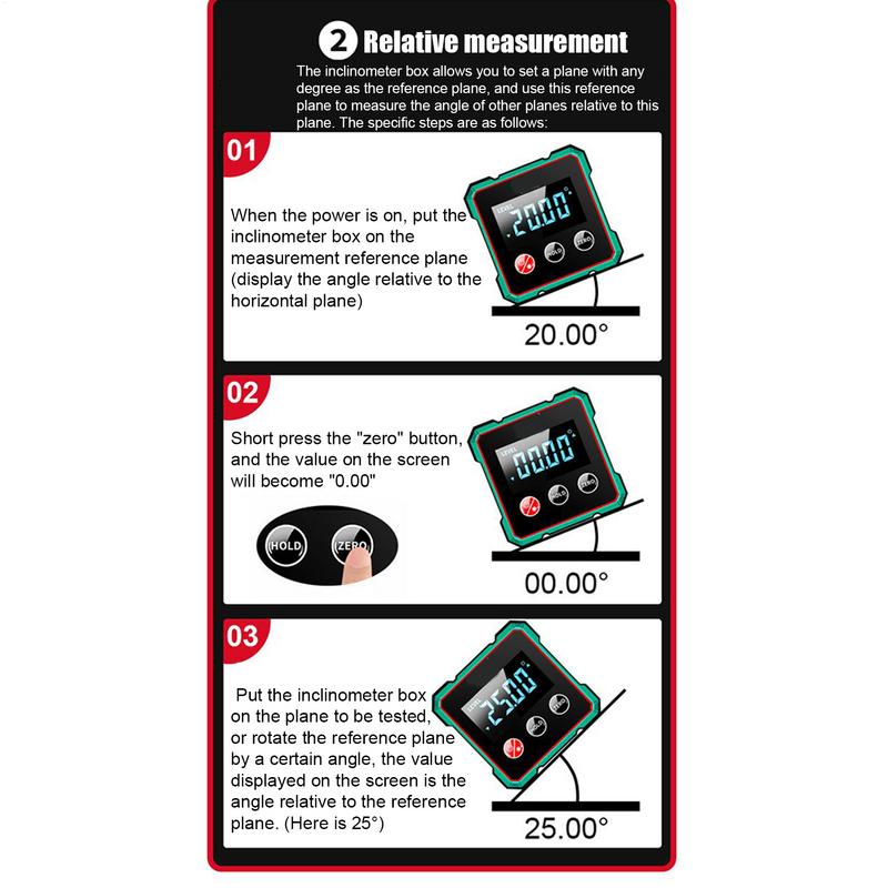 Digital Angle Finder Magnetic Degree Finder Cube Electronic Protractor Woodworking Measuring Tool  Leveler Tool for Enhanced
