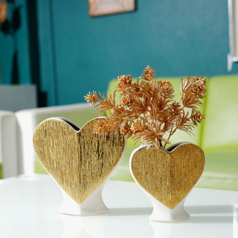 Flower Vase Heart Shaped Flower Pots Unique Decorative Vase for Home Wedding Valentines Day Gift Desktop Living Room