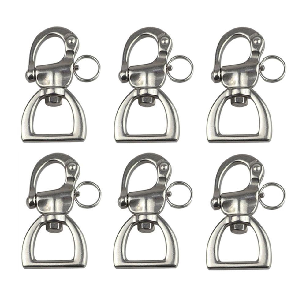4 Pcs 304 Stainless Steel Swivel Spring Release Buckle – 360° Rotating Webbing Buckle For Straps, Dog Leashes, Bags, Marine Use (25x77mm)