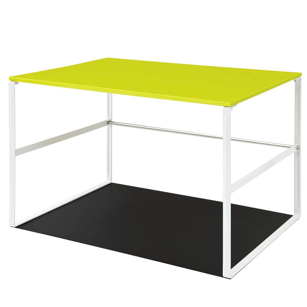 LIHIT LAB Computer Stand, Monitor Stand, Under-Desk Stand, Yellow-Green, 52cm Wide X 35cm Deep X 31.7cm High, 15kg Load Capacity, A7360-6