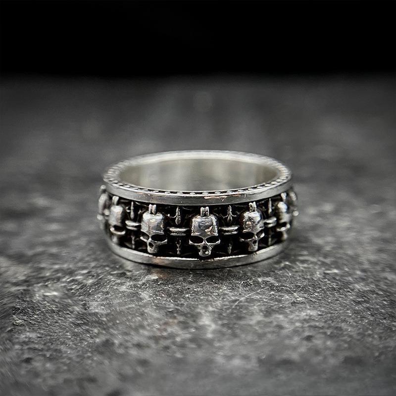 Skull, Ghost Head Ring, Punk Style Retro Skull Ring Opening Adjustable European and American Cross-border Old Ring