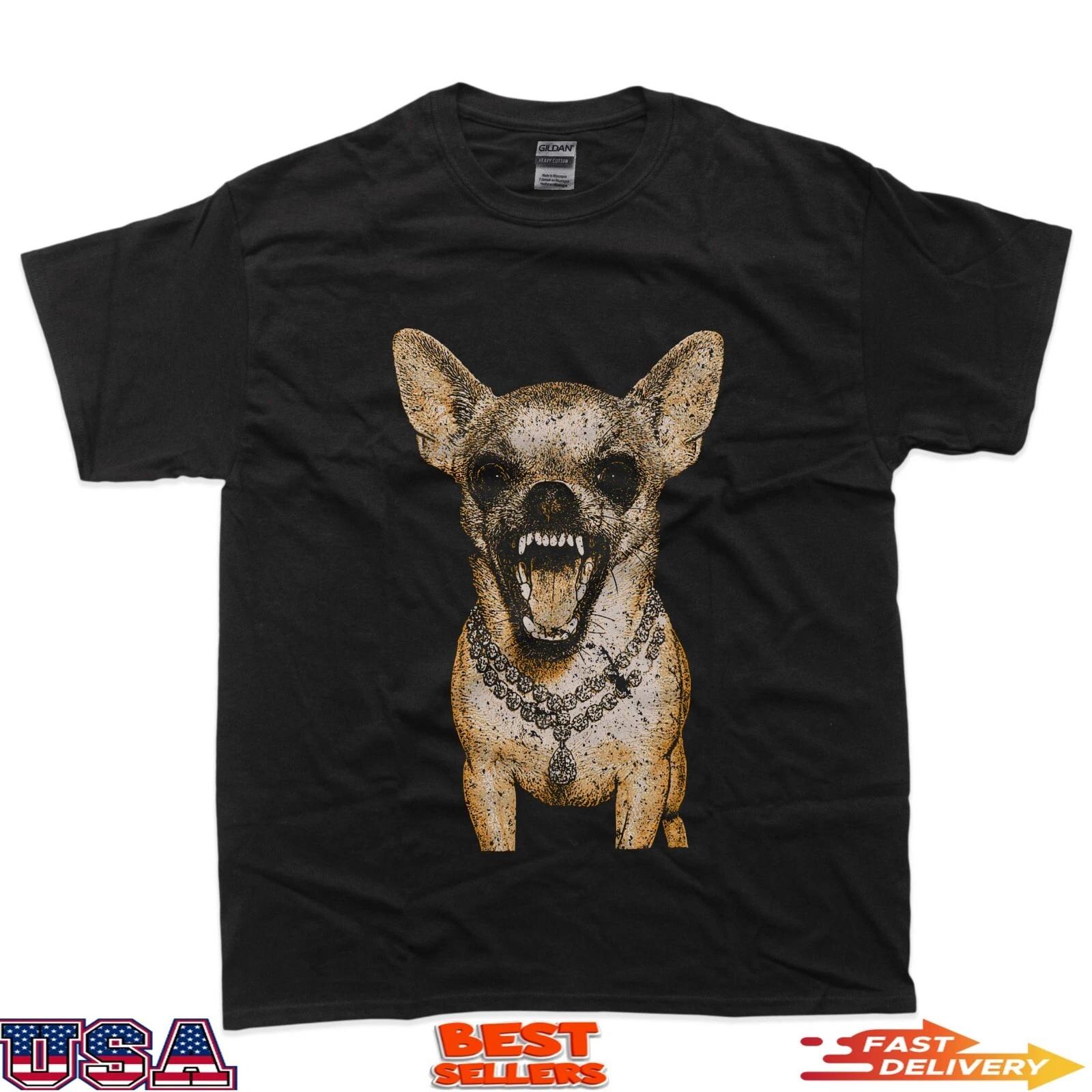 Savage Chihuahua Bling Chains Gangsta Dog Humor T-Shirt M