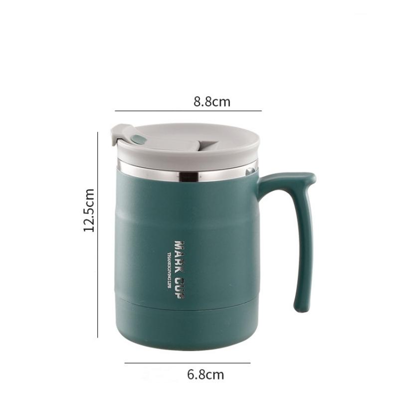 400ml Thermal Mug 304 Stainless Steel Water Cup with Lid Portable Mug Travel Mug Office Cup Handle Cup for Office Home