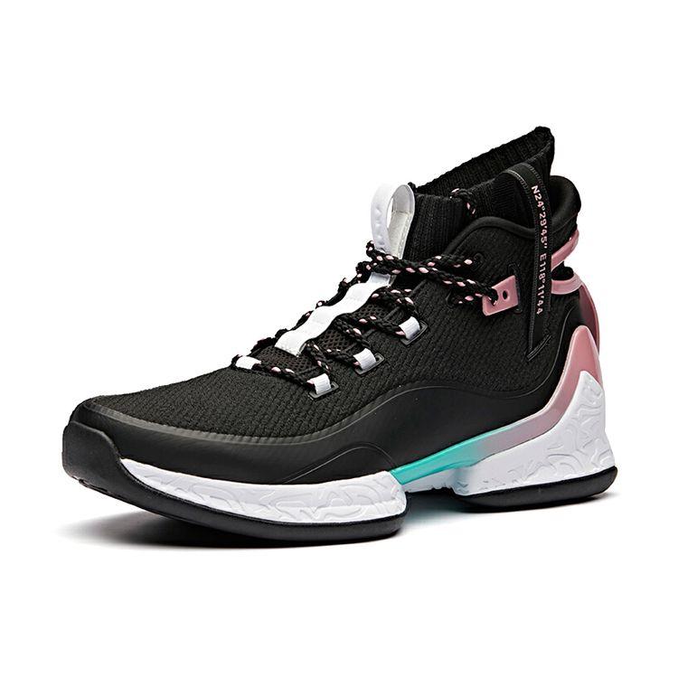 Anta UFO 2.0 Irregular High-Top Basketball Shoes Men Sneakers Black Pink White 11911620-1