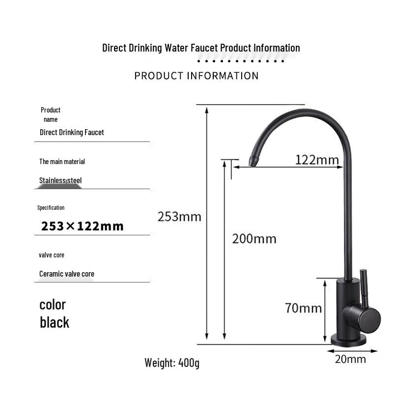 304 Stainless Steel Kitchen Single Cold Water Purifier Faucet
