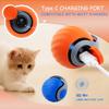 Cat Interactive Ball Toy Electric Cat Ball Toys Automatic Rolling Ball Faux Tail Rechargeable Smart Pet Interactive Toy Dog Cat Training Imitate Mouse