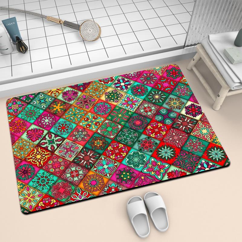 Retro Floor Mat Home Light Luxury Bathroom Floor Mat Toilet Floor Mat