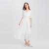 Women's V-Neck Embroidered Midi Dress