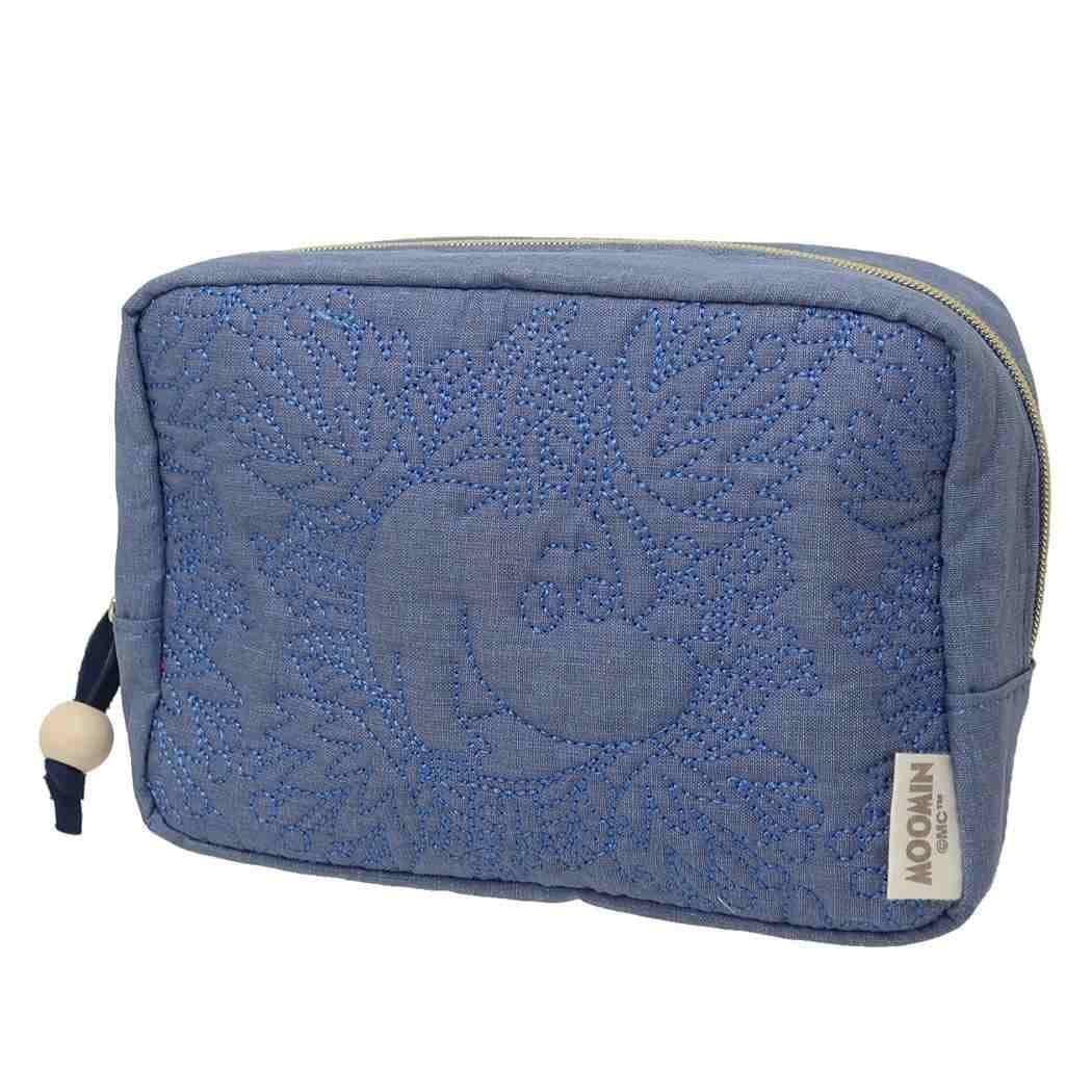 MARUSHIN Moomin Quilted Blue Pouch Character Design Small Item Case Cosmetics Case Gift Women s Accessories 1425025300