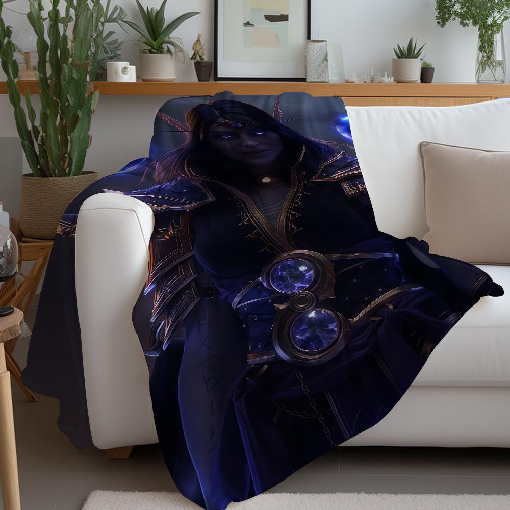 Game W-world Of Warcraft Blanket Warm And Soft Suitable For Bedroom Living Room Sofa Bed Office Travel Camping