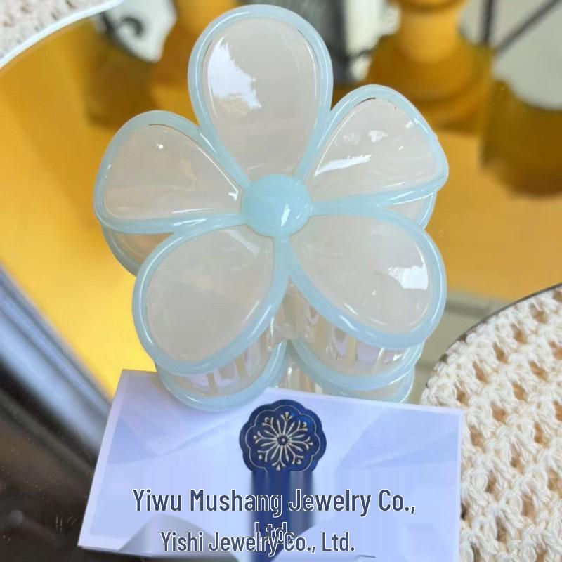 European Jelly Color Flower Claw Clip - Summer Beach Hair Accessory