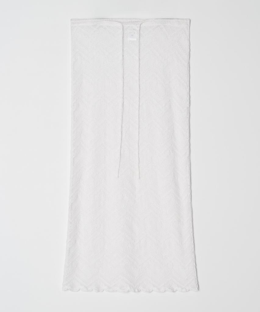 Our Mond Zigrace Layered Long Skirt_White