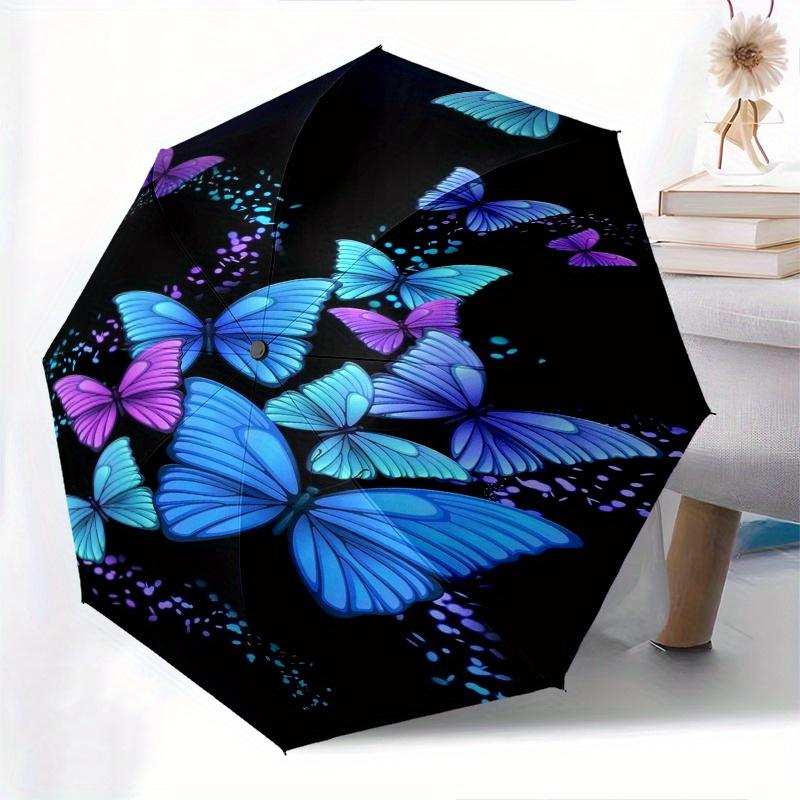 Glow in The Dark Butterfly Wallpapers for iPhone & AndroidUmbrella, Cute Umbrella with Cute Design, Portable 3-Fold Compact Umbrella for Men & Women,