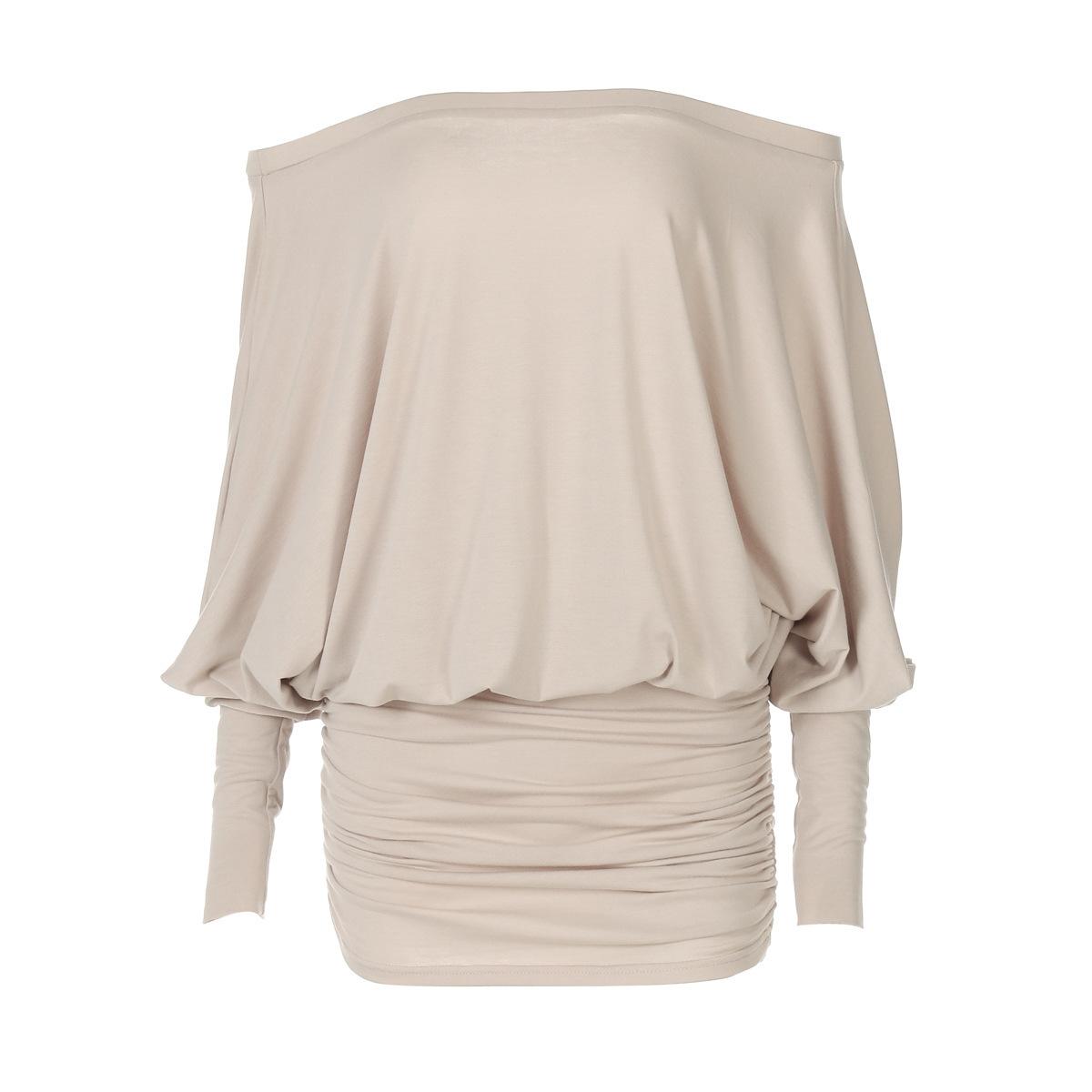 

Dulzura Off Shoulder Long Sleeves Ruched Patchwork Mini Dress Women s Sexy Elegant Casual Outfit Party Clubwear Spring Summer L абрикосовый