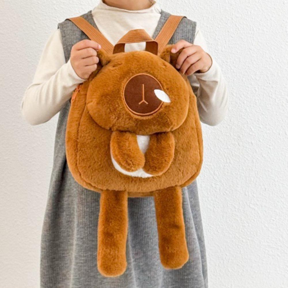 Long Leg Capybara Plush Bag Animal Cute Shoulder Bag Kawaii Capybara Plush Backpack  School