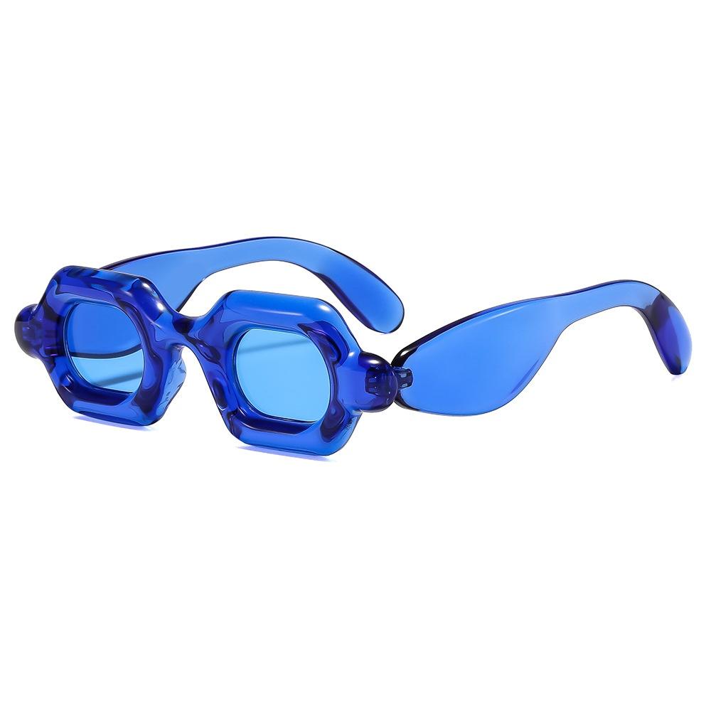 Nuovi Occhiali da Sole Donna Retrò Punk Quadrati a Bolle Gradiente Y2K Personalità Bicolore Montatura Spessa Tendenza da Esterno Occhiali Uomo UV400