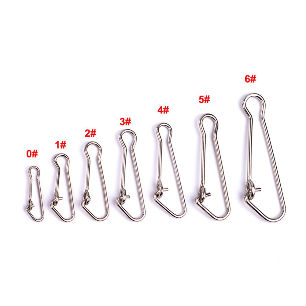 100PCS/Set Stainless Steel Fishing Pin Cucurbit Shape Hooked Snap Pin