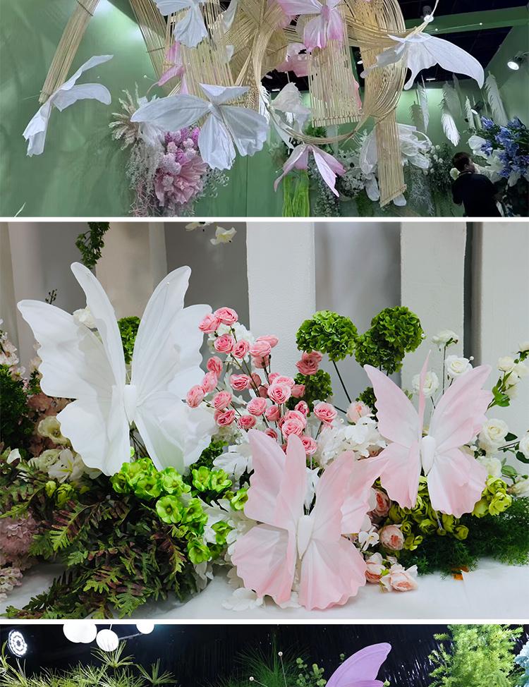 3D Painted Butterfly Wedding Backdrop with Scenery and Props for Photography and Décor