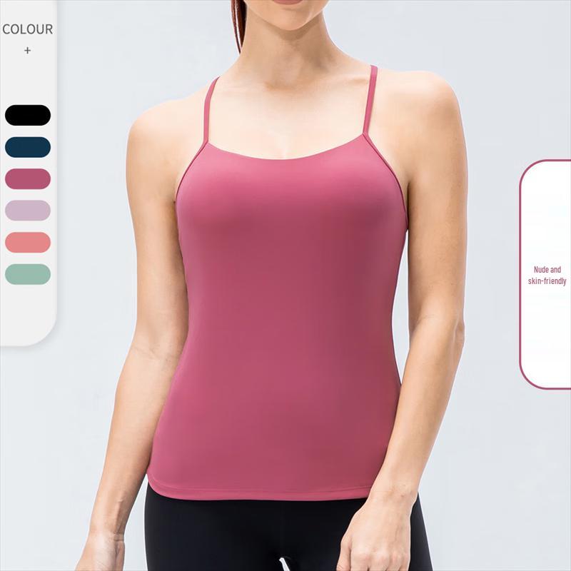 Canotta sportiva da yoga imbottita senza cuciture da donna