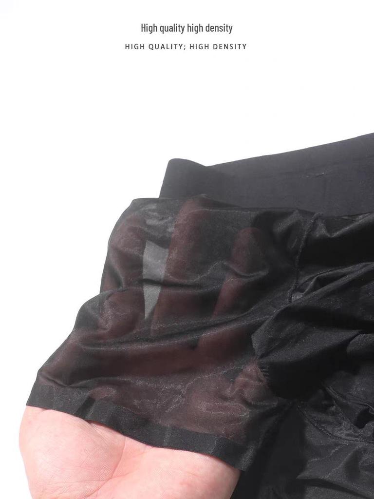 Herre Ice Silk Gjennomsiktig Truser med JJ-lomme Separasjon - Sexy, Oljete Naken Følelse, Pluss Størrelse Bokserundertøy
