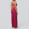 Cloud-Like Casual High Waist Yoga Set - Women's Sporty Wide Leg Fitness Wear
