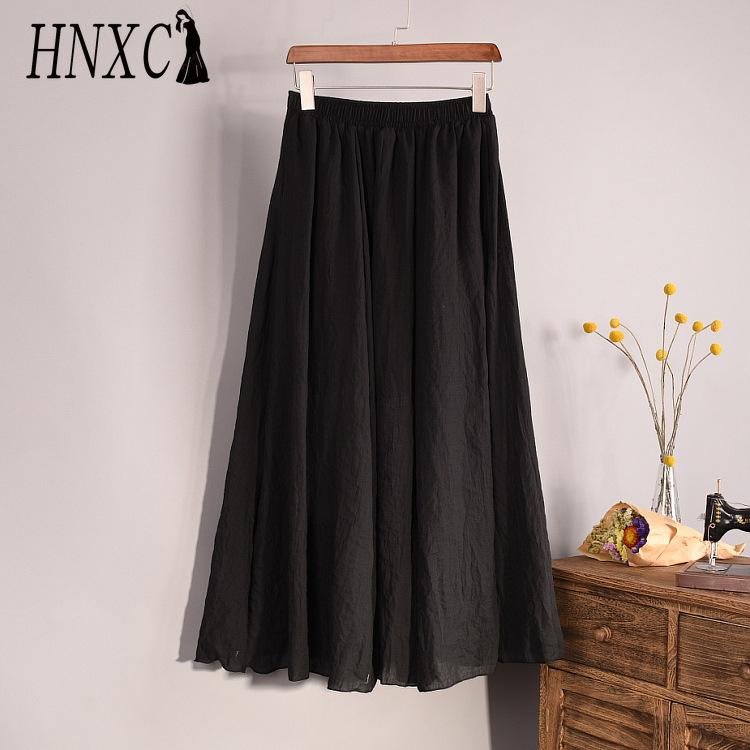 HNXC Women's Fashion Casual Solid Color Print Summer Spring Skirt