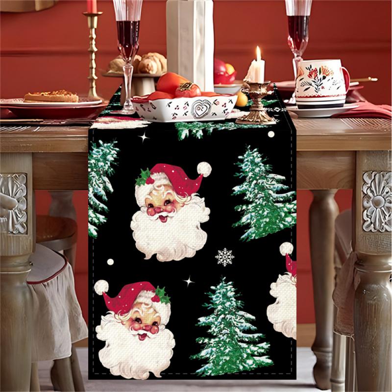 Новая рождественская льняная печатная скатерть для стола Nordic Home Living Room Insoled — фото 3