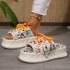 Fashion 2025 New Women Slippers Summer Fashion Designer Graffiti Slippers Women Platform Mules Sandals  Flat Casual Shoes Slides Women