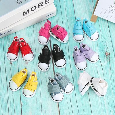 1 Pair Fashion Handmade Props Playing House Doll Shoes Toys Accessories Denim Canvas Mini Sneakers