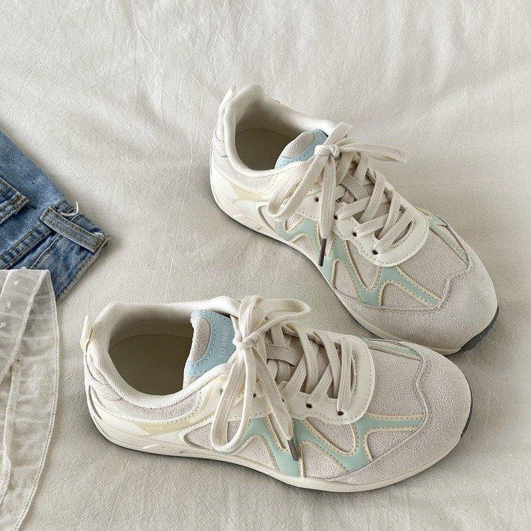 Women Flat Sports Shoes Spring Round Toe Soft Sole Anti-slip Wear-resistant Low-top Single Shoe Casual Sneakers