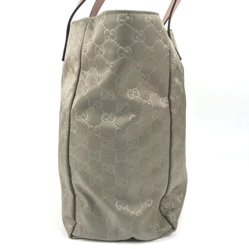 GUCCI 282439 GG logo Bag Tote Bag Hand Bag Leather / Nylon pink/gray
