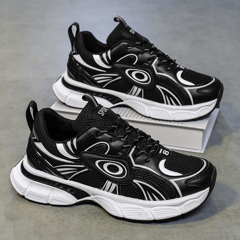 Thick AndComfortable Versatile Sports Shoes 2024 New Mesh Breathable Shoes Men's Sports Running Leisure Fitness Vulcanized Shoes