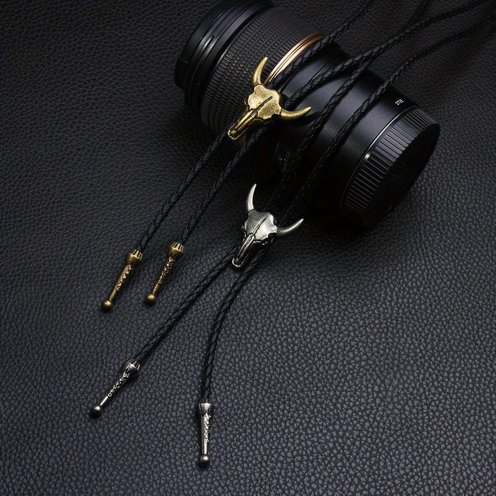 Mode Herren Leder Kuhkopf Bolo Tie Halskette Schmuck Retro Western Cowboy Herren Geschenke Krawatte Männer Accessoires
