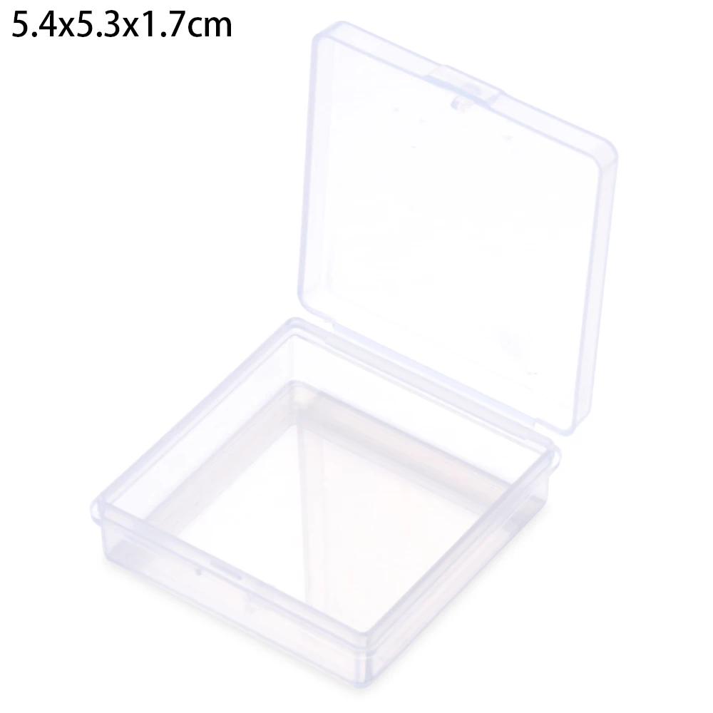 Square Round Plastic Transparent Storage Box Small Items Sundries Organizer Case Jewelry Beads Container Box Tools Accessories