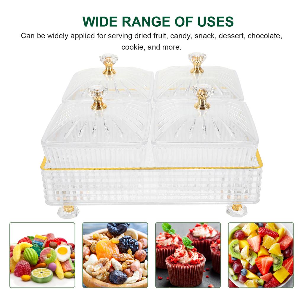 Snack Compartment Platter with Snacks Plate With Tray Tray Ideal for Parties Desktop Serving Dish Home Use