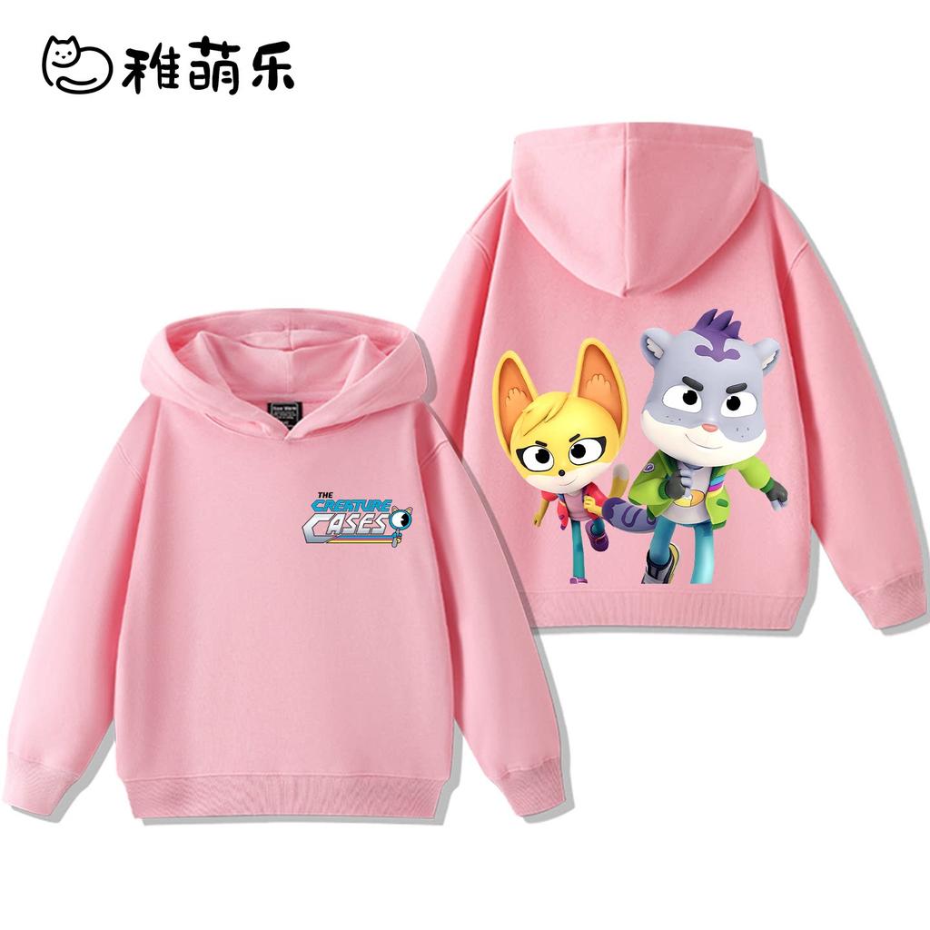 "Animal Detective Team" Themed Kids' Hoodie – Fun Cartoon Print, Cute & Versatile – Suitable for Boys & Girls (Autumn/Winter)