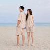 Baby Cotton Summer Camisole: A-Class Pure Cotton Double Layer Gauze Couple Pajamas - Women's Short Sleeve & Men's Set
